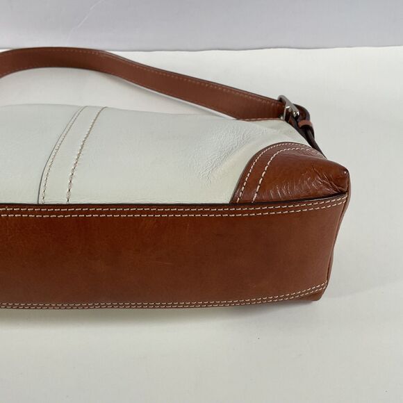 Coach Y2K Hamptons Soho Demi Cream & Brown Leather Baguette Shoulder Bag F11195 - Picture 12 of 14